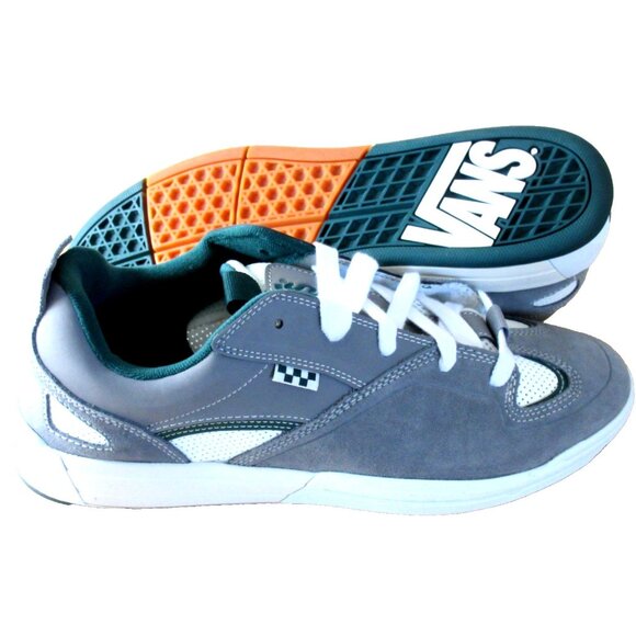 Vans Men's Skate Mixxa Suede Mesh Shoes Green Grey White Sizes NIB - Picture 2 of 5